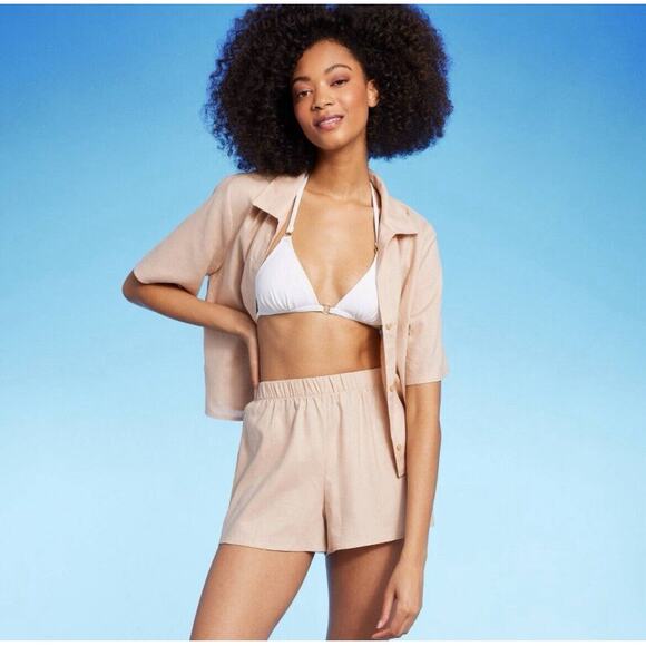 Shade & Shore Women's Pull-On High Waist Cover Up Shorts - Sz XS NWT - Picture 1 of 9